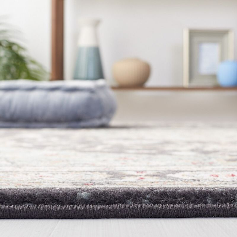 Lyndhurst LNH338 Power Loomed Area Rug - Anthracite/Teal - 4'x6' - Safavieh.