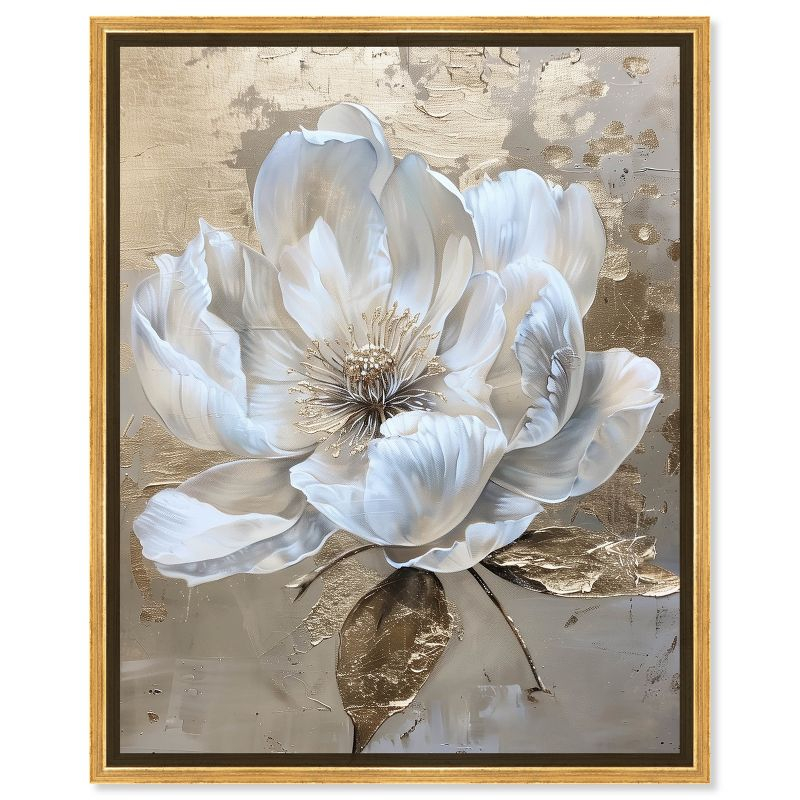Art Remedy Athenas Flower Floral Fine Wall Art, 20" x 24", Gold Frame