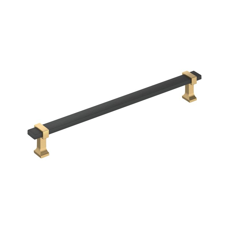 Amerock Overton 12 inch (305mm) Center-to-Center Brushed Matte Black/Champagne Bronze Appliance Pull