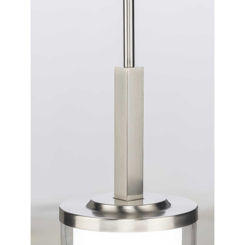 Progress Lighting Mast 1-Light Mini-Pendant, Brushed Nickel, Clear and Etched Glass Shade