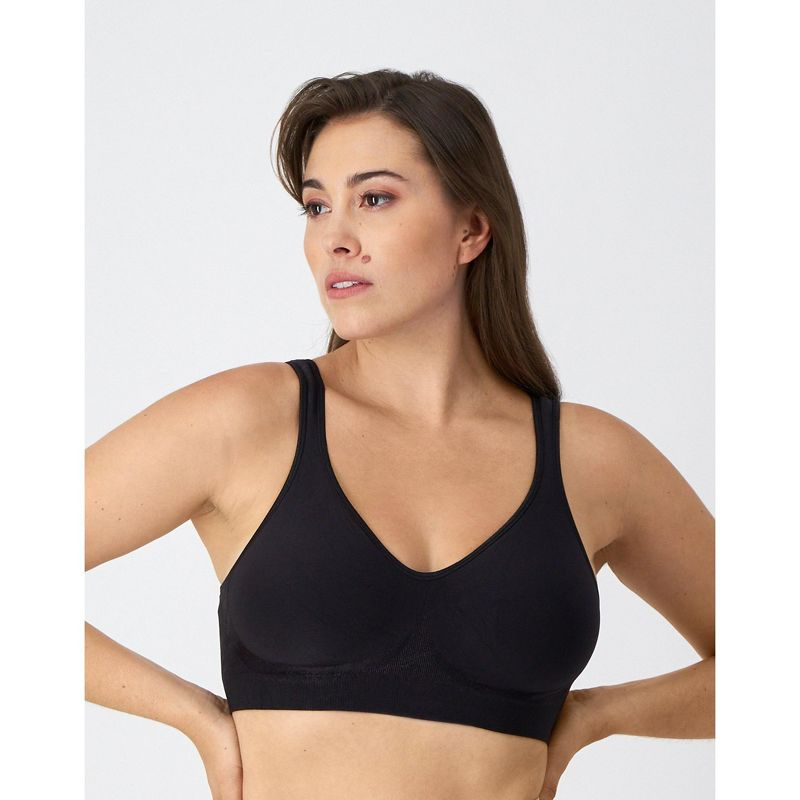 Bali Comfort Revolution ComfortFlex Fit Seamless 2-Ply Wireless Bra Black XL Women's