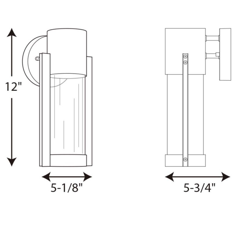 Progress Lighting Z-1030 1-Light Outdoor LED Sconce, Aluminum, Black Finish, Clear Glass Shade