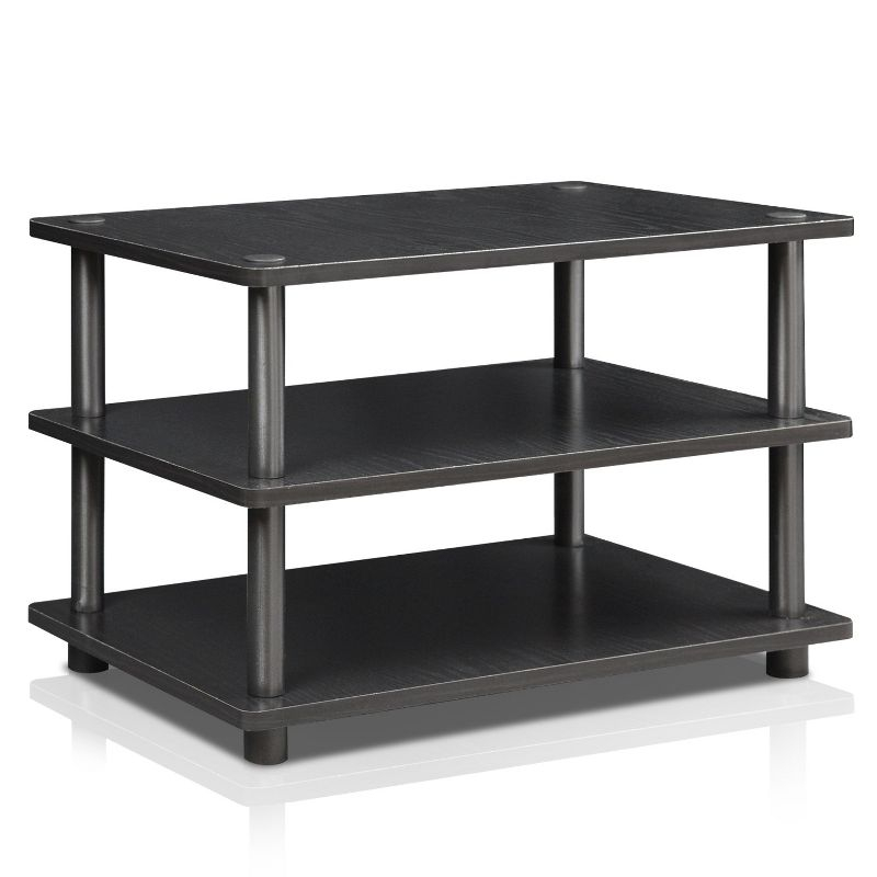 Furinno Easy Assembly 3-Tier Corner TV Stand for TVs up to 25" Storage Shleves CorLiving Blackwood