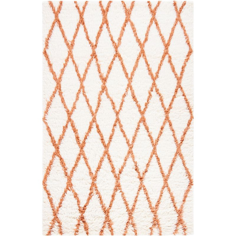 Kenya KNY712 Hand Knotted Area Rug - Ivory/Terracotta - 6'x9' - Safavieh