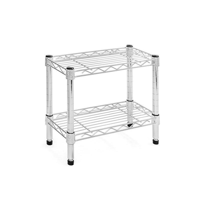 Shelving.com Chrome Wire Shelving with 2 Tier Shelves - 8"d x 24"w x 14"h