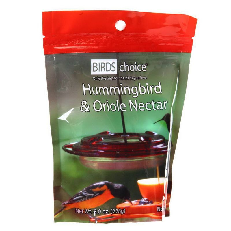 Birds Choice 8oz Hummingbird & Oriole Nectar: Easy-Mix, High-Energy, Flower-Simulating Food Formula