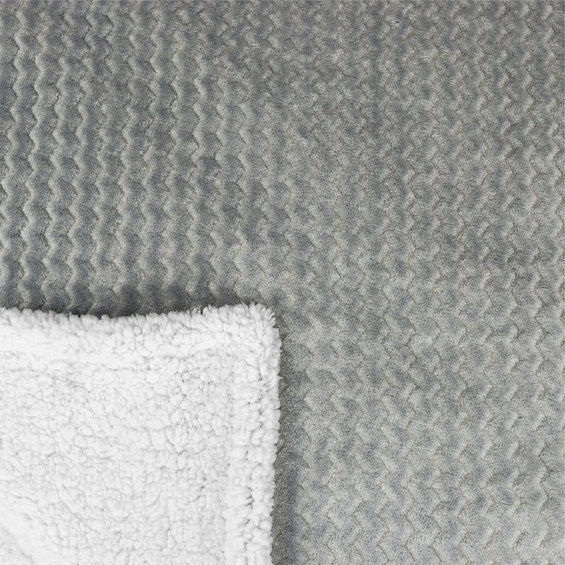 PAVILIA Soft Fleece Blanket Throw for Couch, Lightweight Plush Warm Blankets for Bed Sofa with Jacquard Pattern, Gray/Throw - 50x60