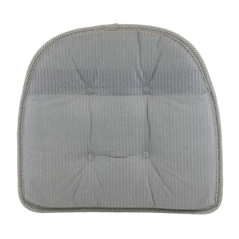 Gripper 2pc 15"x 16" Non Slip Saturn Tufted Chair Cushions Gray: Basket Weave, Polyester & Cotton, Indoor, Solid Pattern