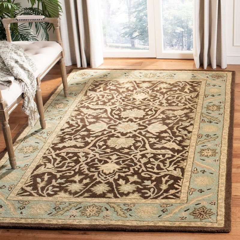 Antiquity AT14 Hand Tufted Indoor Area Rug - Brown/Green - 5'x8' - Safavieh