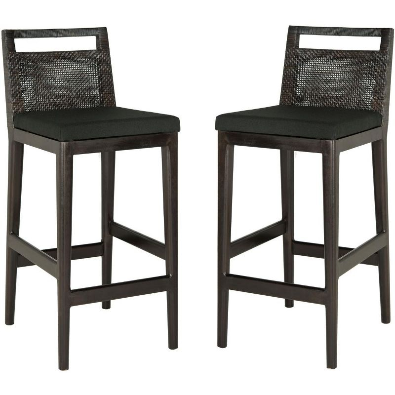 Darin Bar Stool - SEA4015 - Dark Brown/Black - Safavieh