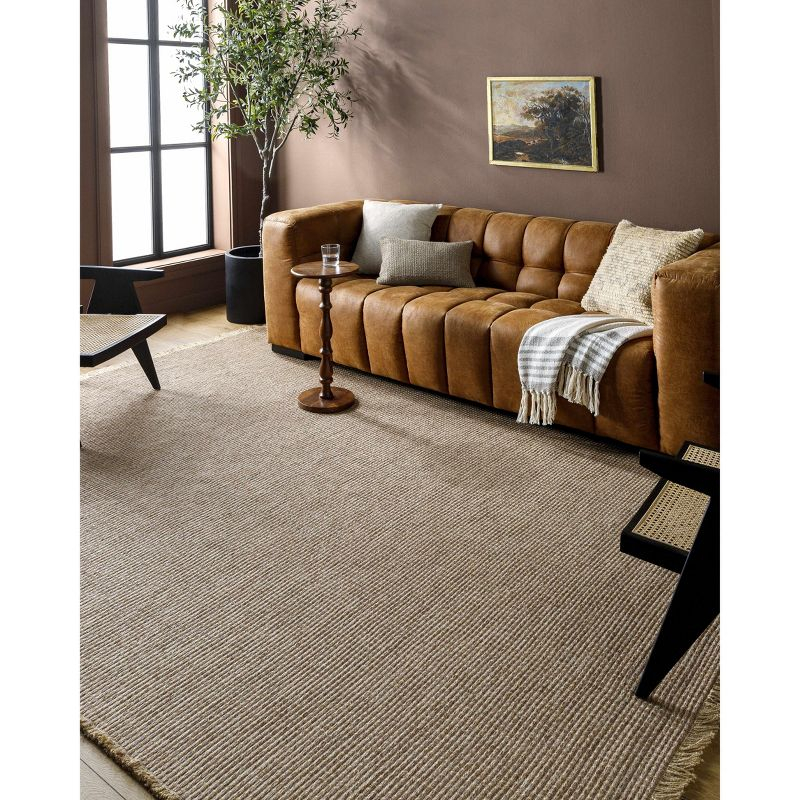 Hauteloom Rectangle Area Rug  Light Brown
