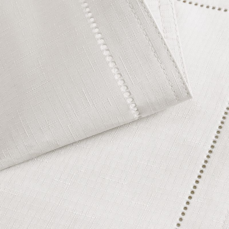 Alison Eyelet Punched Border Fabric Tablecloth - 60" x 84" - White - Elrene Home Fashions