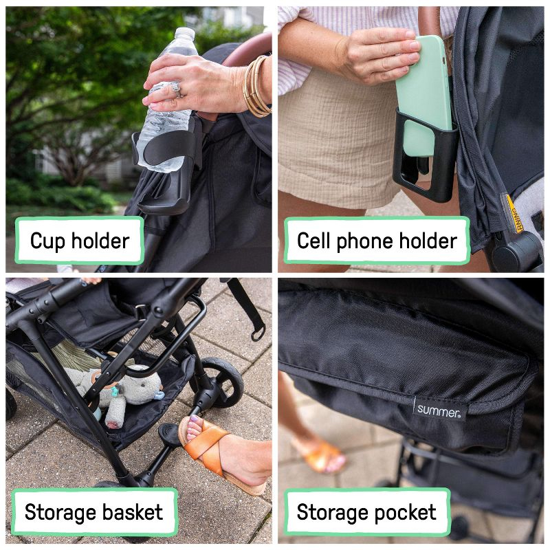 Summer by Ingenuity 3D Quick Close CS+ Compact Fold Stroller with Canopy and Large Storage Basket