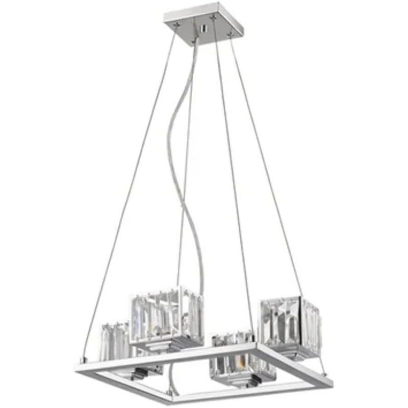 Chloe Lighting CH20038CM16-UP4 Trilluminate Contemporary 4 Light Chrome Finish Crystal Shade Mini Chandelier 16" Wide