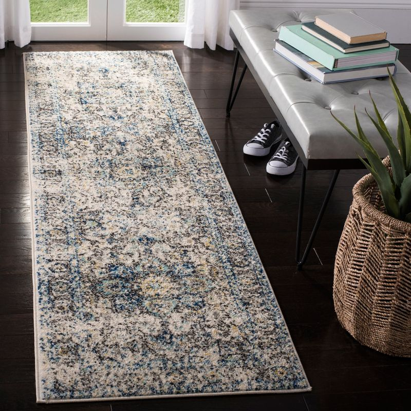 Madison MAD603 Power Loomed Indoor Area Rug - Turquoise/Ivory - 9'x12' - Safavieh