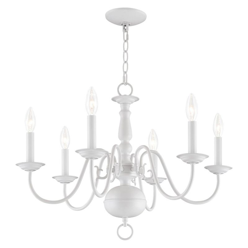 Livex Lighting Williamsburgh 6 - Light Chandelier in  White