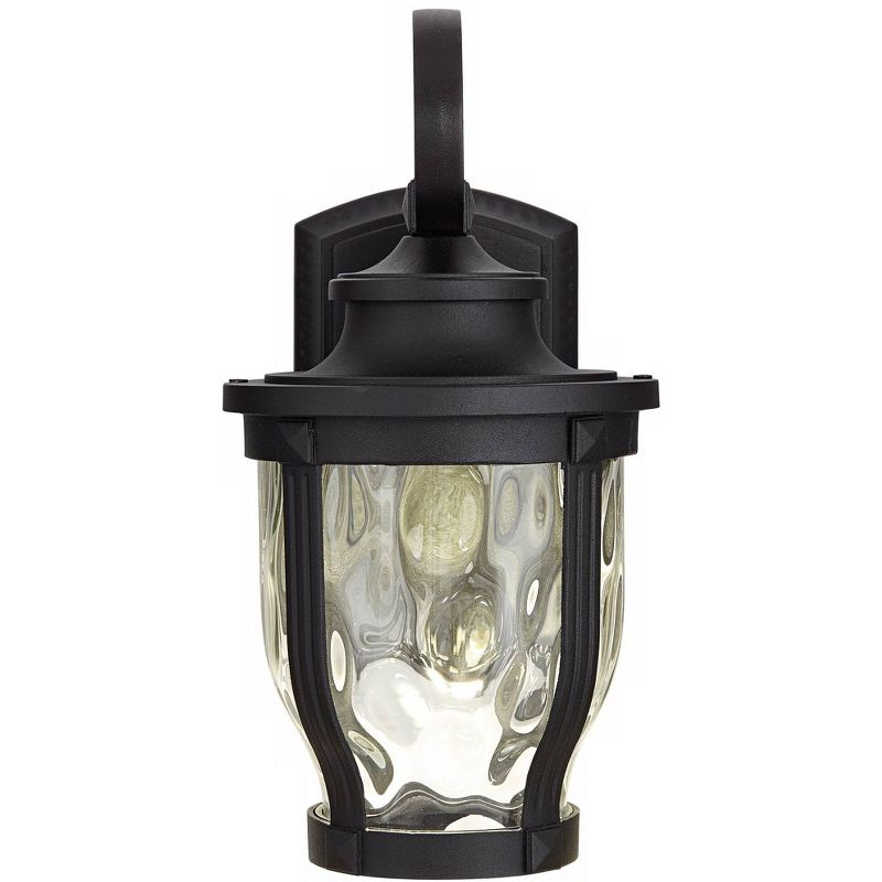 Minka Lavery Rustic Outdoor Wall Light Fixture Black LED 12 1/4" Clear Hammered Glass for Post Exterior Barn Deck Porch Yard Patio
