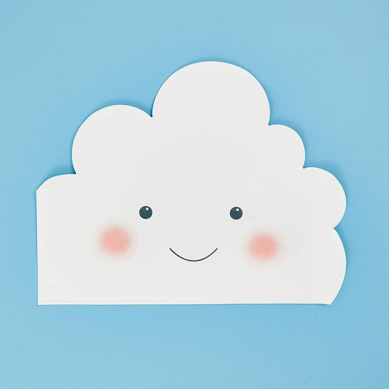 Juvale 144-Piece Serves 24 Cloud Themed Party Supplies - Disposable Plates, Napkins, Cups & Cutlery