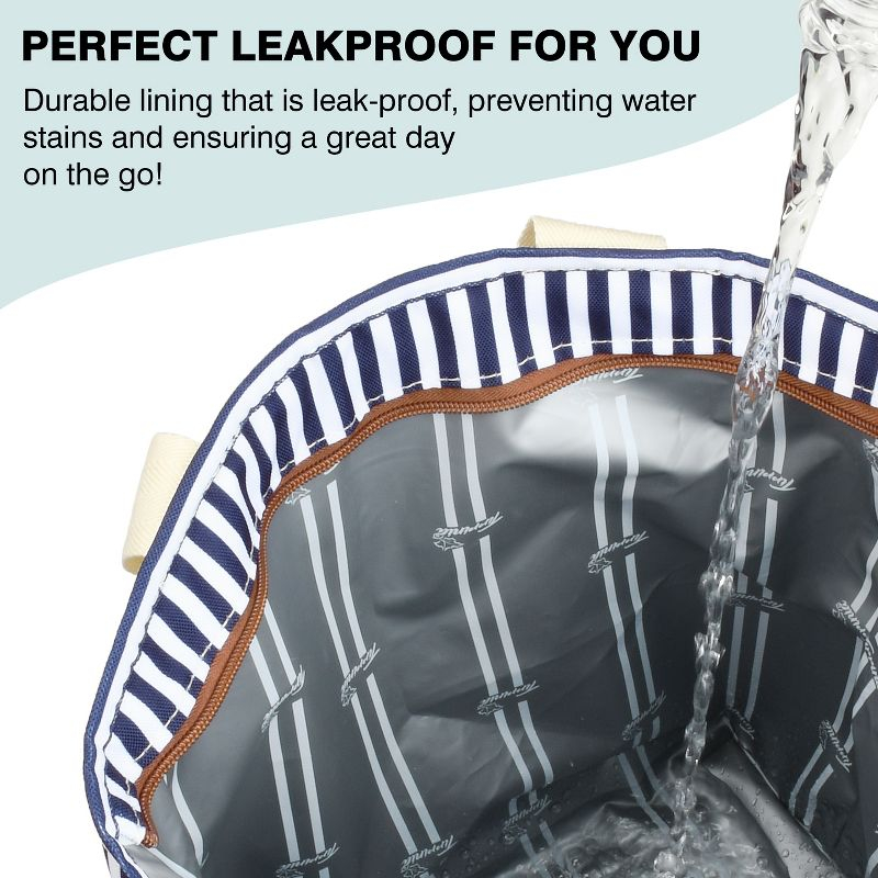 Solaris Insulated Cooler Bag, 3 Layer Leakproof Soft Cooler tote bag, Collapsible Waterproof Grocery Thermal Bag, Gift Ideas for Picnic, Gray Strip