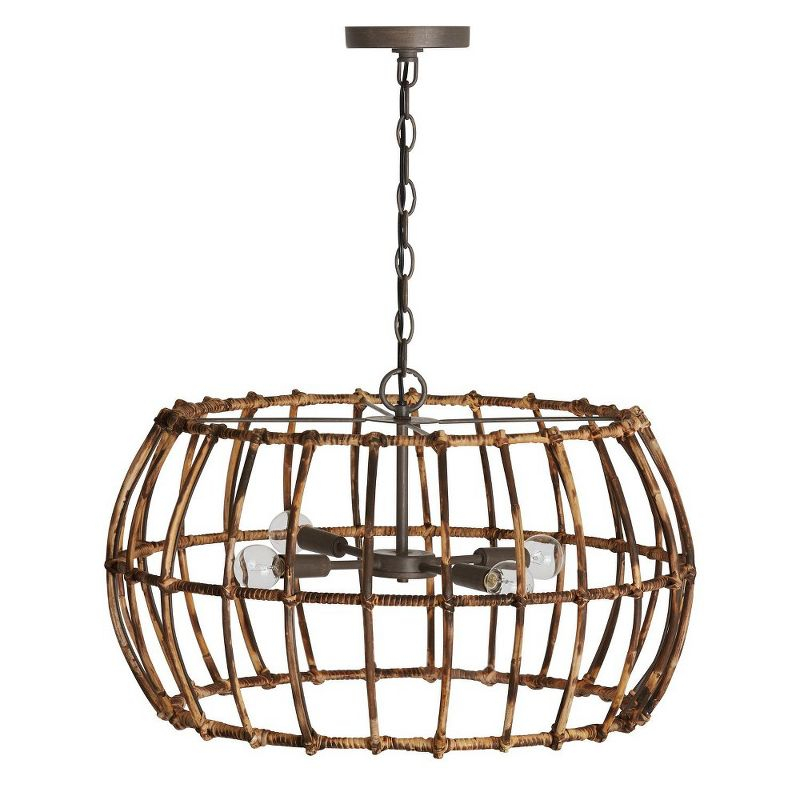 Capital Lighting Sanibel 4 - Light Pendant in  Blazed Rattan/Nordic Grey
