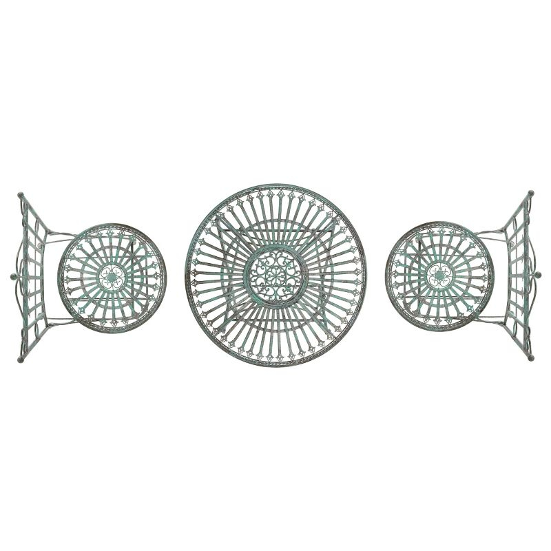 Belen Bistro Set, One Table And Two Chairs - Outdoor - PAT5020 - Antique Dark Green - Safavieh