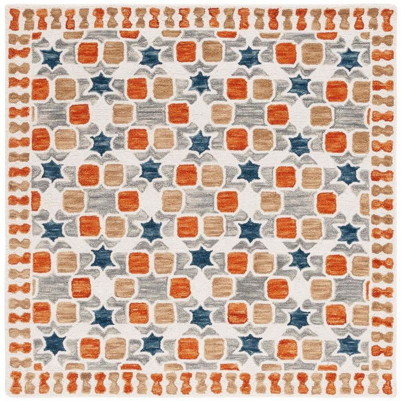 Aspen APN128 Hand Tufted Area Rug  - Ivory/Grey - 5'x5' - Safavieh.