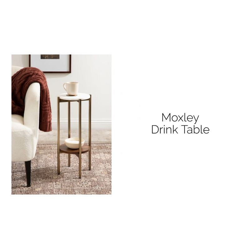 Kate and Laurel Moxley  Metal Tea Table, 11x11x25, Walnut Brown
