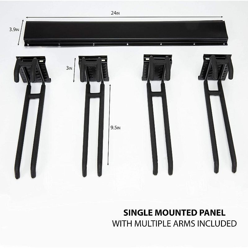 RaxGo Ski Rack, Ski Wall Mount Holds 4 Pairs of Skis & Skiing Poles or Snowboard, for Home & Garage