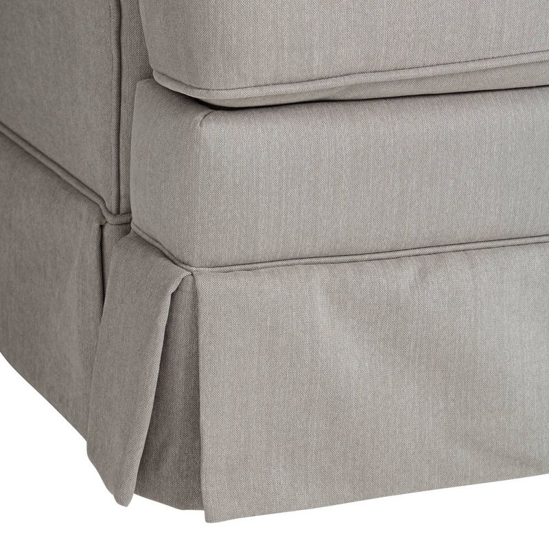 Elm Lane Slate Gray Glider Recliner Chair Modern Armchair Comfortable Push Manual Reclining Footrest for Bedroom Living Room