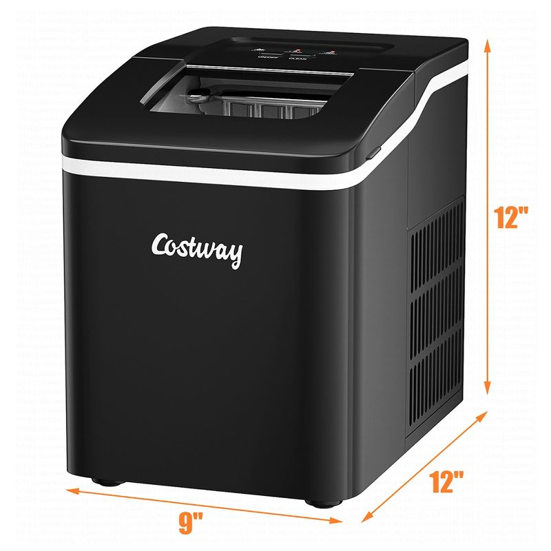 Costway Portable Ice Maker Machine Countertop 26Lbs/24H Self-cleaning w/ Scoop Black