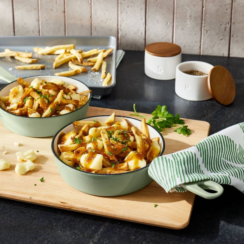 6" Enameled Cast Iron Skillet Sage Green - Figmint™: Even-Heating, Oven-Safe, Nonstick, Induction Compatible