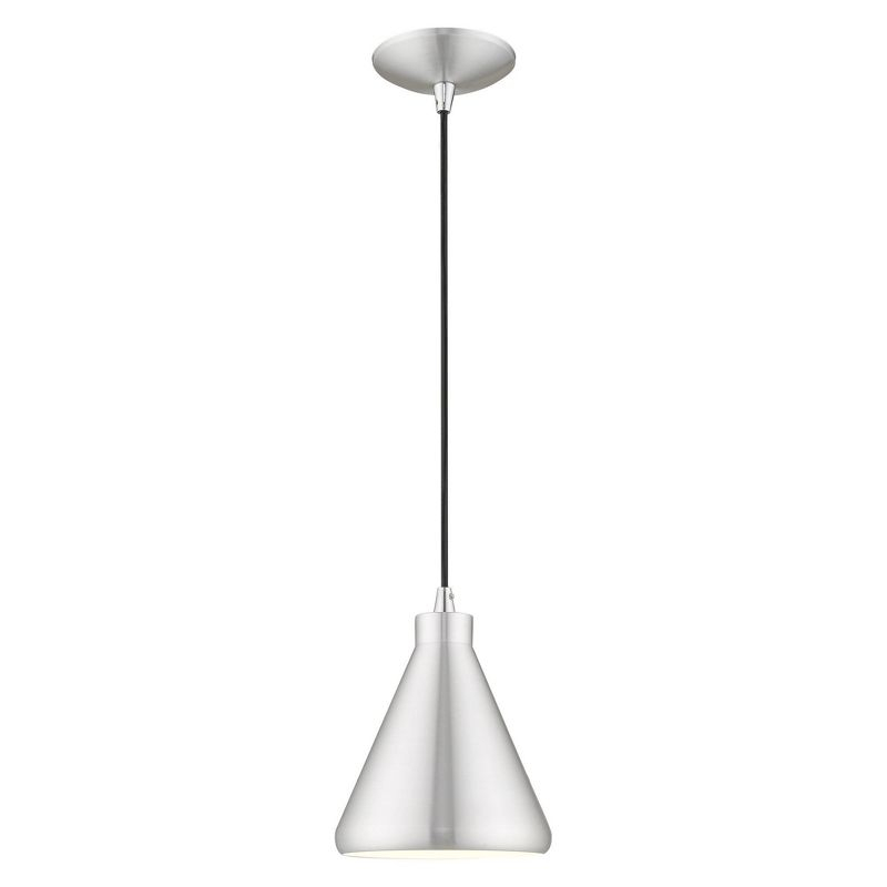 Livex Lighting Metal Shade 1 - Light Chandelier in  Brushed Aluminum