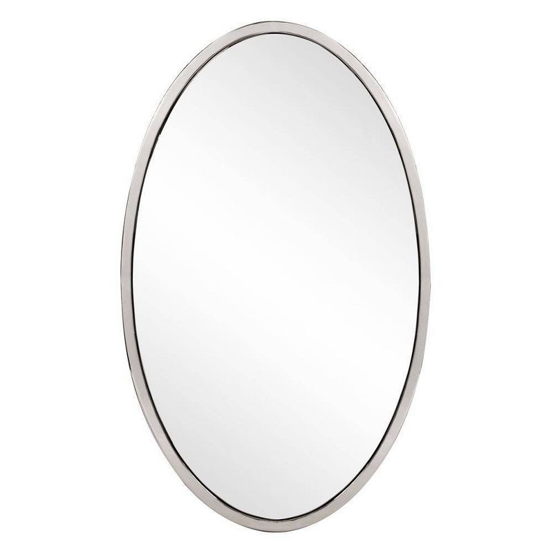 Simone Oval Mirror - Howard Elliott: Stainless Steel Frame, Modern Wall Mounted, 34x20 Inches