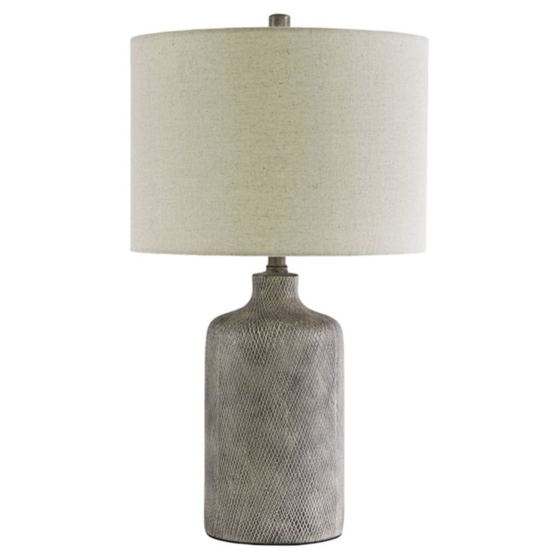 Signature Design by Ashley Linus Table Lamp Antique Black: Ceramic Base, Polyester Shade, UL Listed, 3-Way Switch