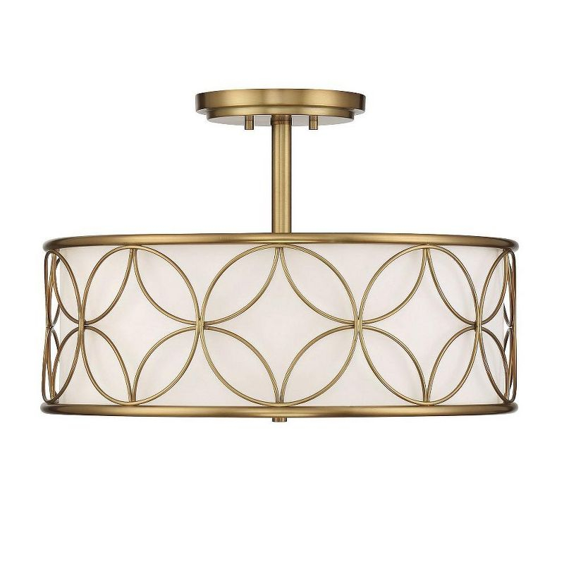 Savoy House Reid 4 - Light Semi-Flush Mount in  Warm Brass