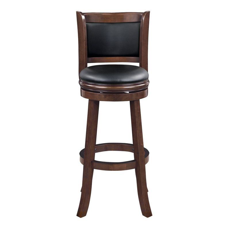 Boraam 34" Extra Tall Augusta Swivel Barstool Cappuccino Brown: Upholstered, Wood Frame, Fixed Height