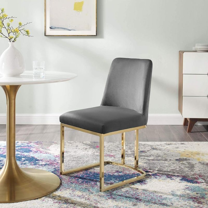 Modway Amplify Sled Base Performance Velvet Dining Side Chair