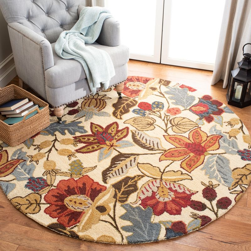 Jardin JAR952 Hand Tufted Area Rug - Beige/Multi - 6' Round - Safavieh.