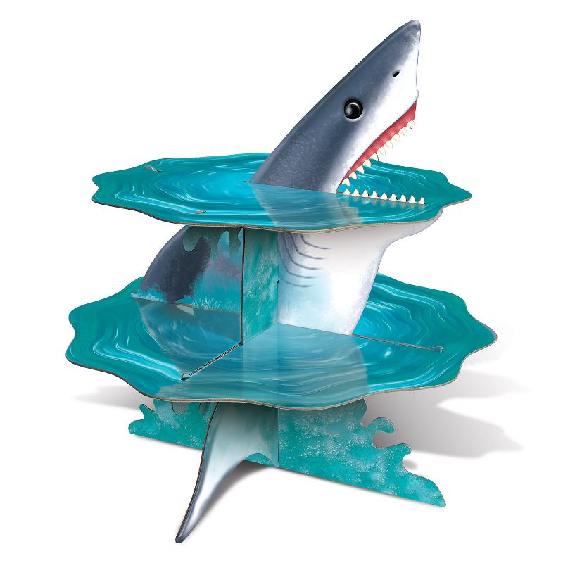 Beistle Shark Cupcake Stand, 14", (1/Pkg) Multicolored