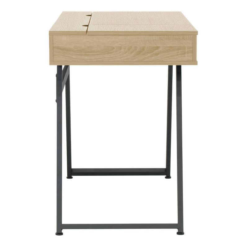 Rockdale Modern Office Writing Laptop Desk Honey Maple - Calico Designs: Built-In Charging, Storage Shelf