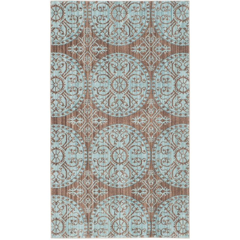 Valencia VAL214 Power Loomed Indoor Accent Rug - Brown/Alpine - 3'x5' - Safavieh