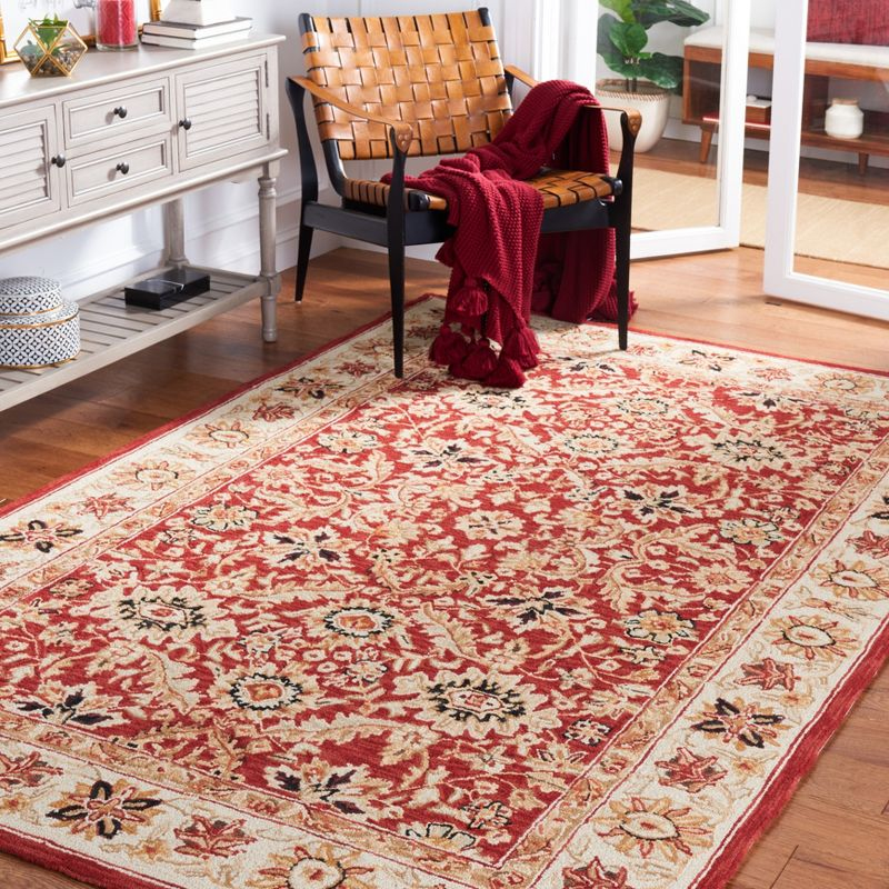 Chelsea HK157 Hand Hooked Accent Rug - Red/Ivory - 2'9"x4'9" - Safavieh.