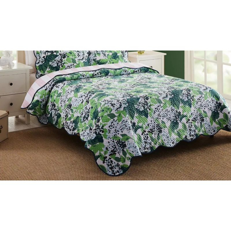 3pc King Sag Harbor Summer Quilt Set - Madcap Cottage for Makers Collective: Cotton Bedding, Botanical Pattern, Includes Shams