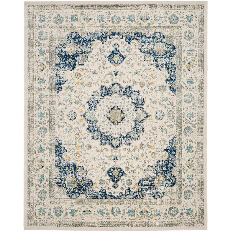 Evoke EVK220 Power Loomed Area Rug - Ivory/Blue - 10'x14' - Safavieh.