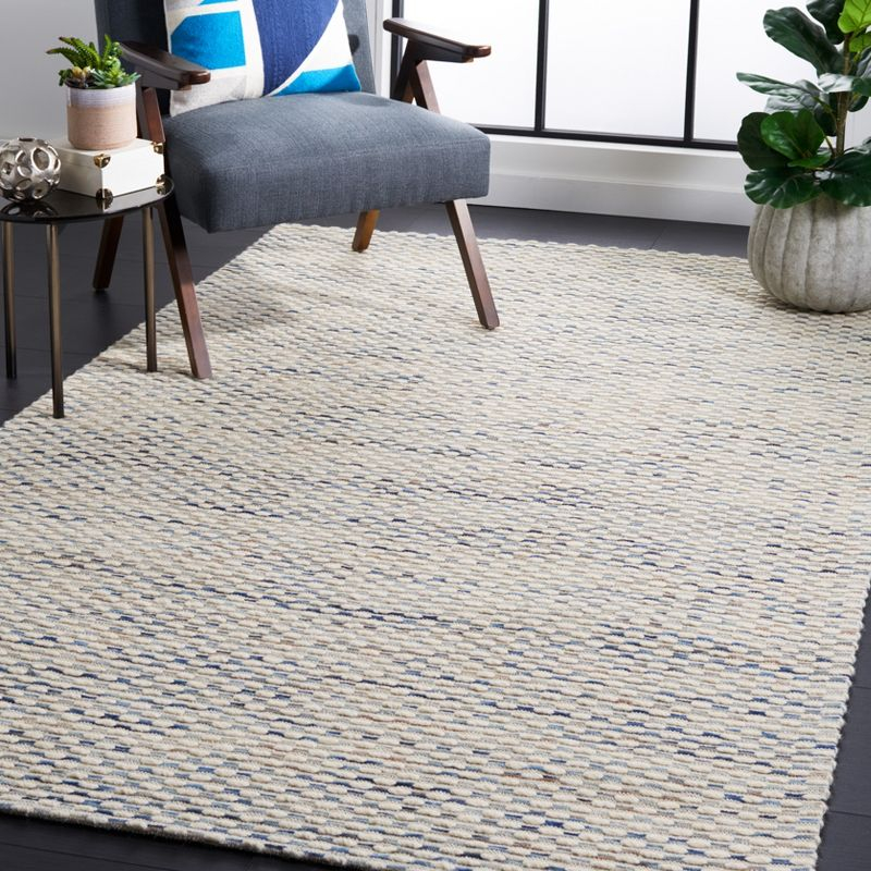 Marbella MRB158 Hand Woven Indoor Area Rug - White/Navy - 9'x12' - Safavieh