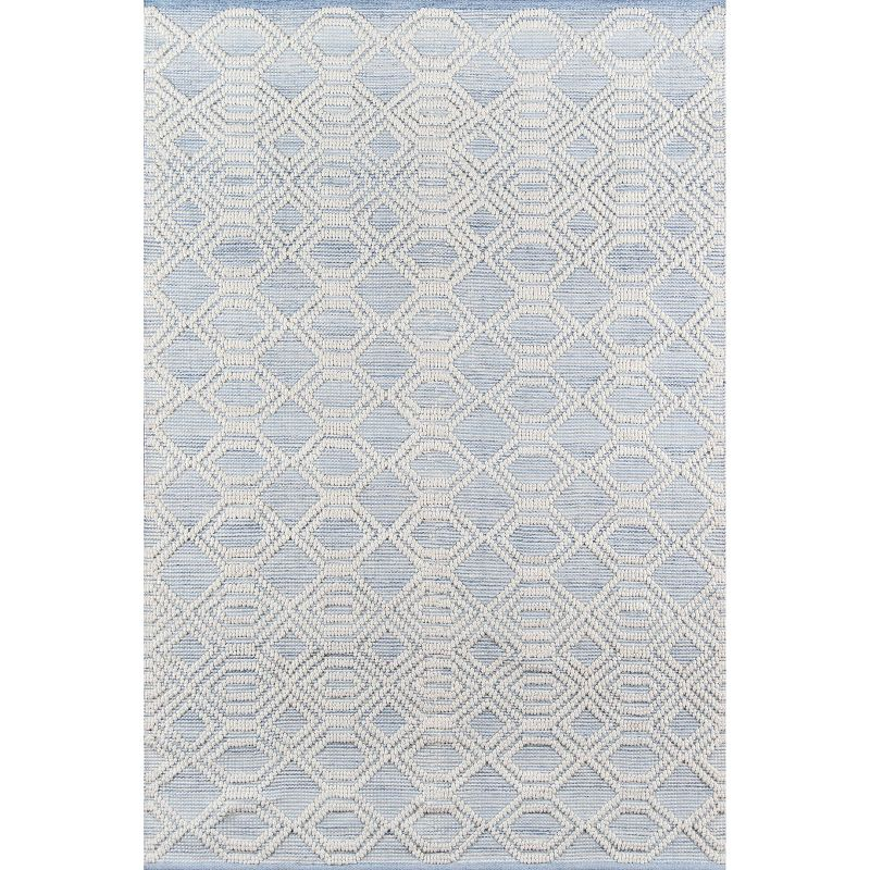2'x3' Hermosa Cara Accent Rug Light Blue - Momeni: Modern Geometric Indoor/Outdoor Medium Pile, Handmade Woven Rug