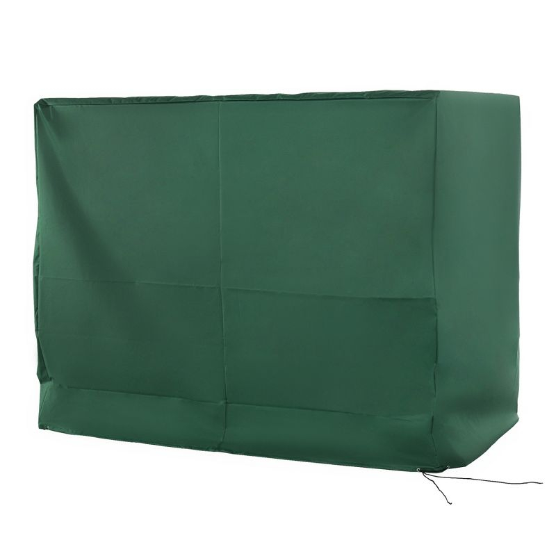 Outsunny 600D Oxford 3-Seater Patio Swing Cover Outdoor Swing Chair Cover Garden Furniture Cover Rain Protection Waterproof Anti-UV, Dark Green