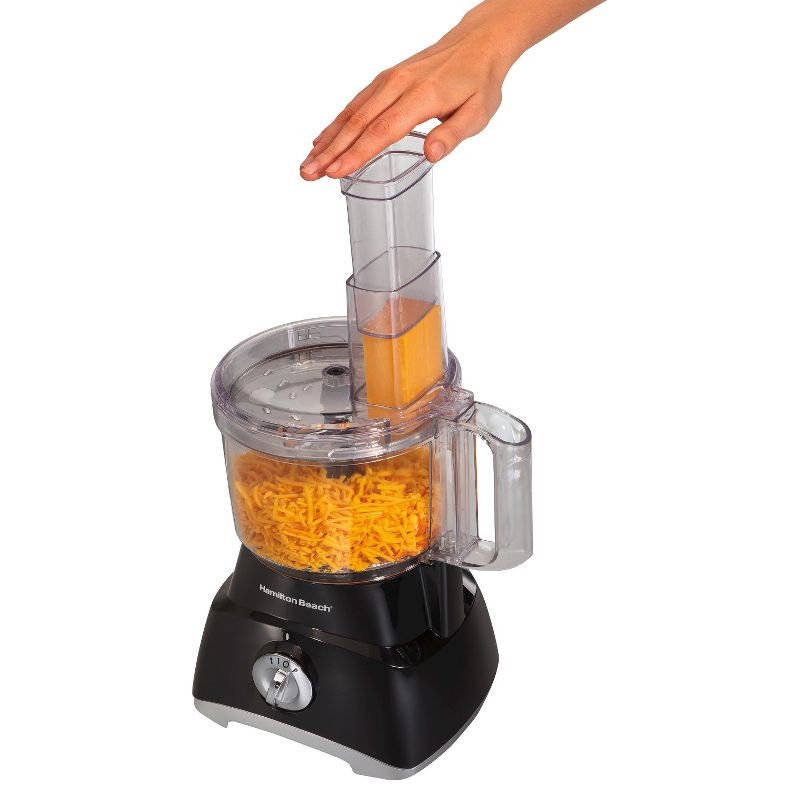 Hamilton Beach 8 Cup Food Processor - Black 70740: 450W, 2 Speeds, Pulse, Large Feed Tube, Reversible Disc, Dishwasher-Safe