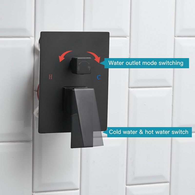 Single Handle 2-Spray Square High Pressure Shower Faucet with 16" Shower Head