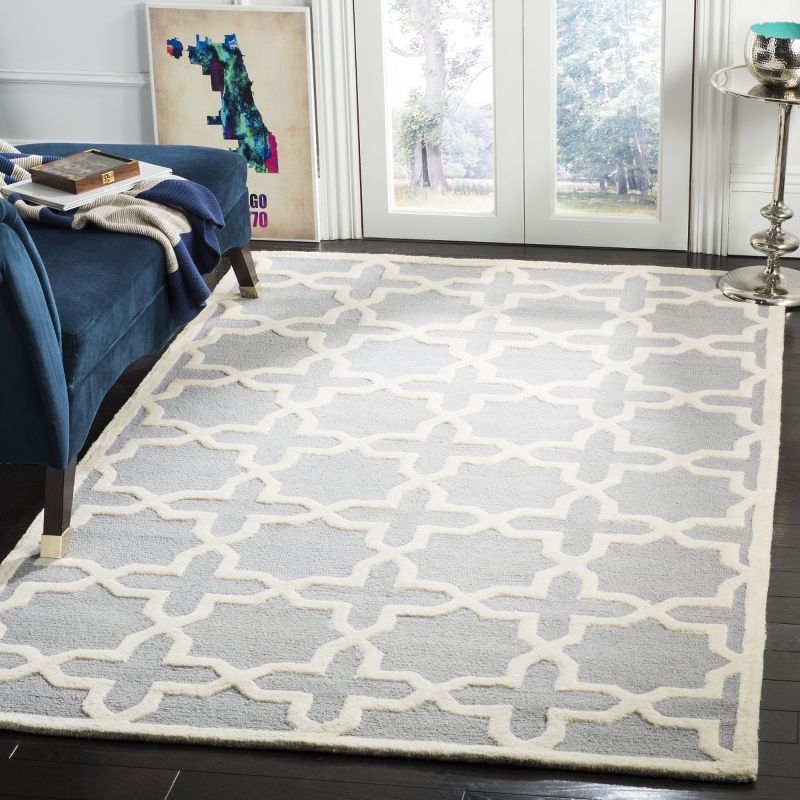Cambridge CAM125 Tufted Indoor Accent Rug - Silver/Ivory - 3'x5' - Safavieh